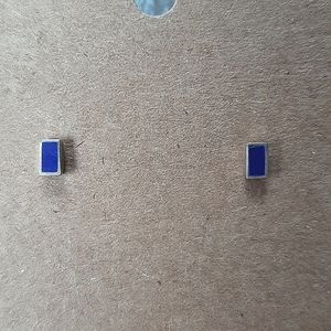 Petite Sterling Silver Earrings Blue